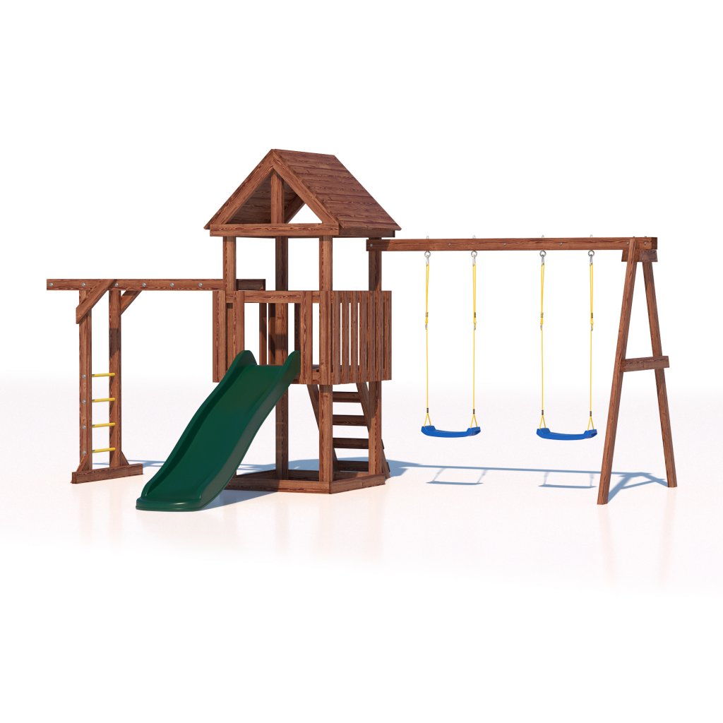 Детская площадка  Junior Color JC3 с деревянной крышей