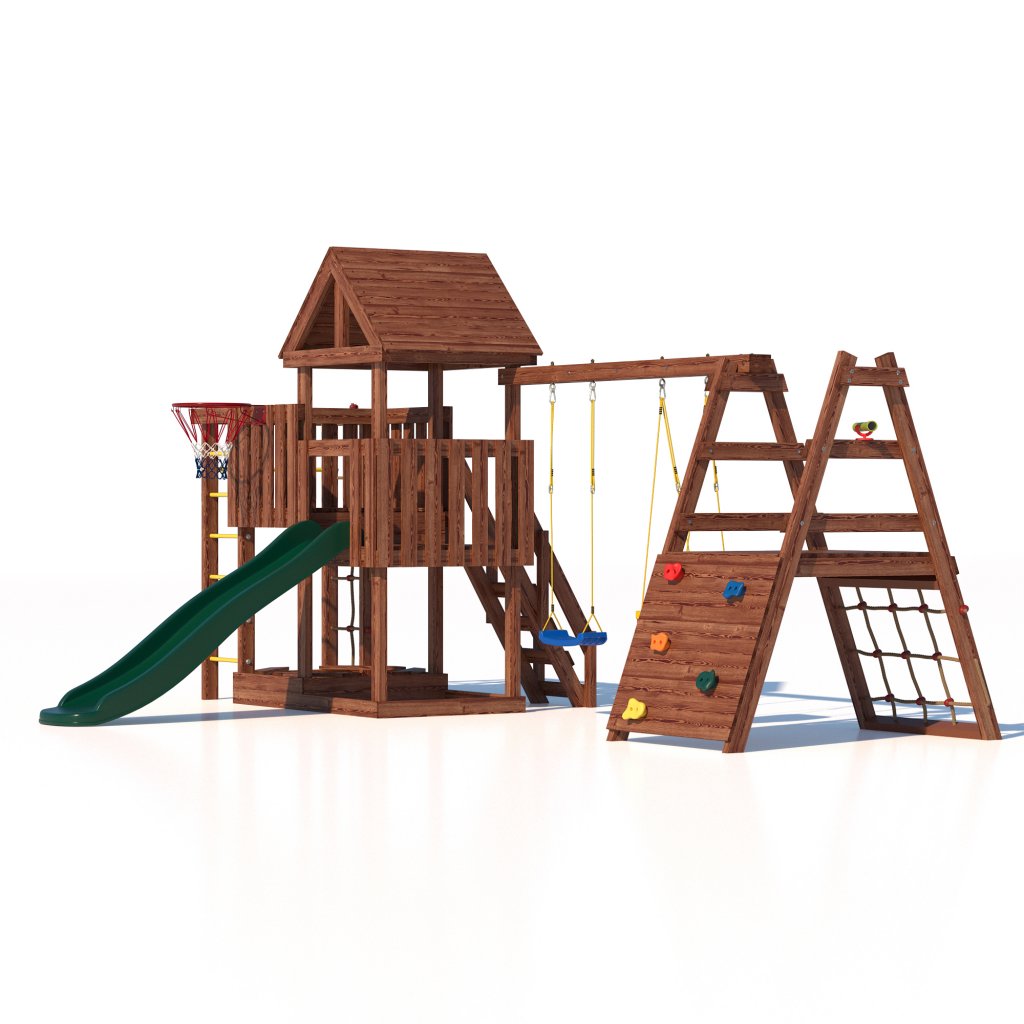 Детская площадка  Junior Color JC15 с деревянной крышей