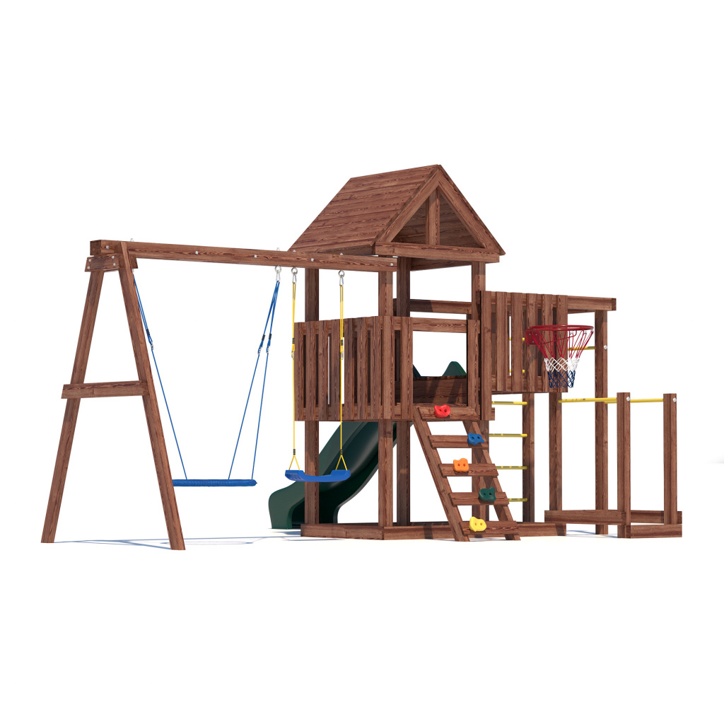 Детская площадка  Junior Color JC9 с деревянной крышей