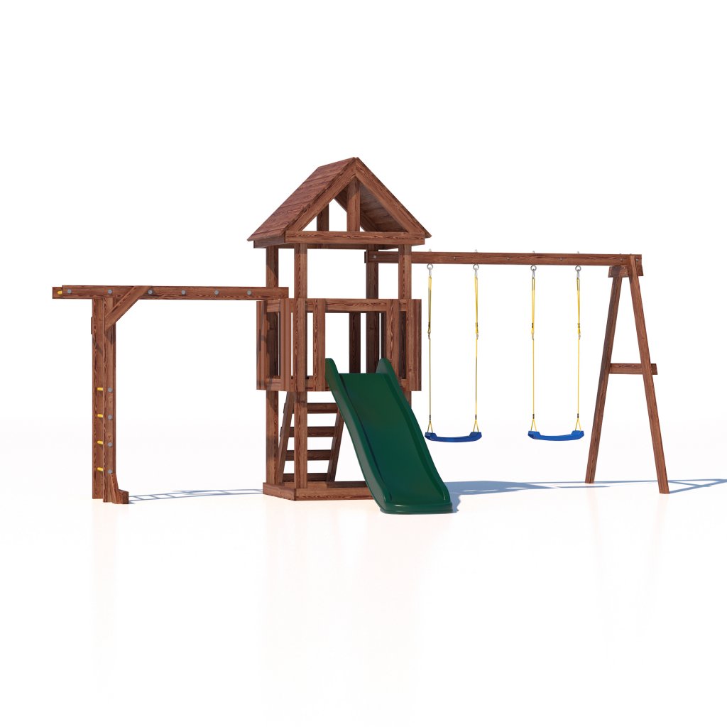 Детская площадка  Junior Color JC3 с деревянной крышей