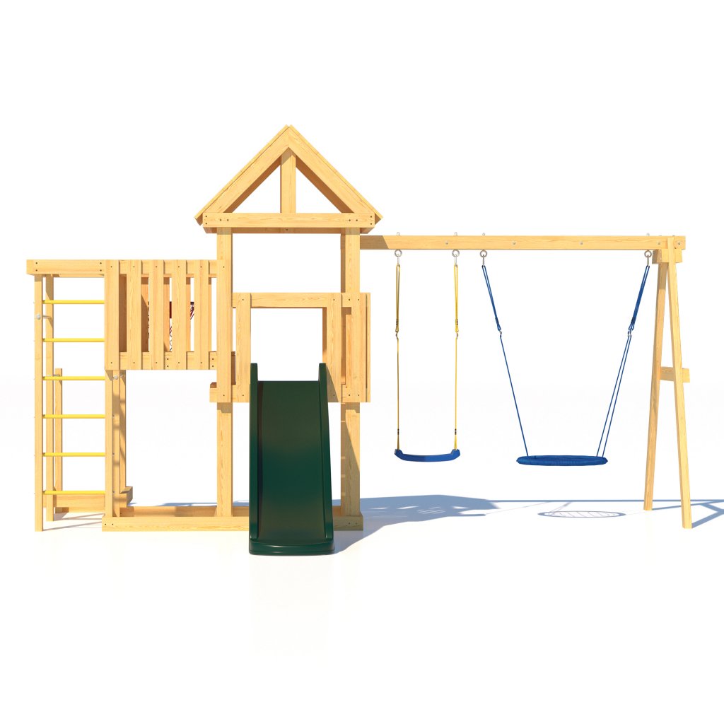 Детская площадка  Junior Color J9 с деревянной крышей