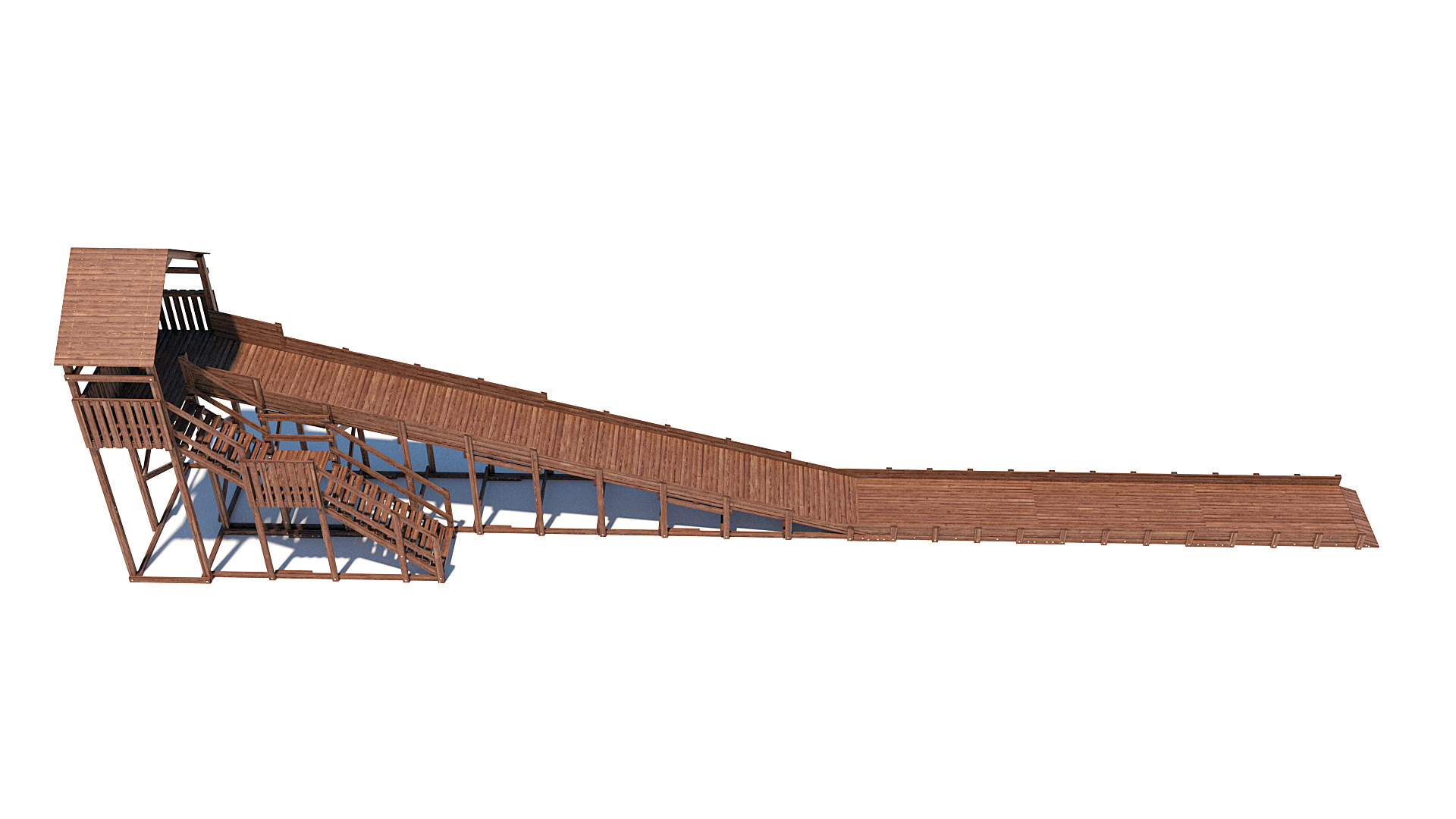 Зимняя деревянная горка Winter WF-10 с крышей и выкатом (длина ската 10м) 