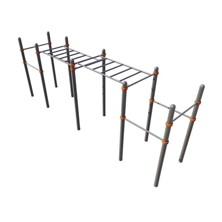 Трехуровневый рукоход с турниками