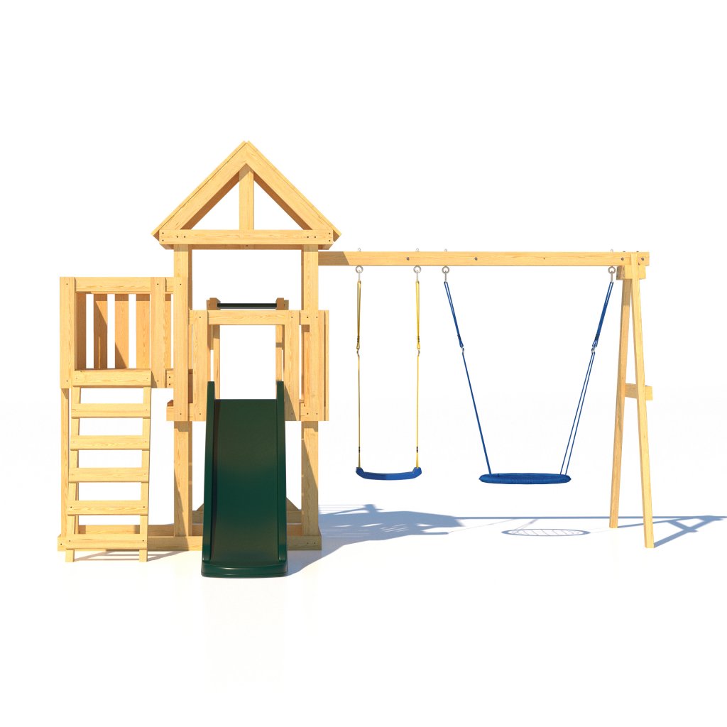 Детская площадка  Junior Color J5 с деревянной крышей