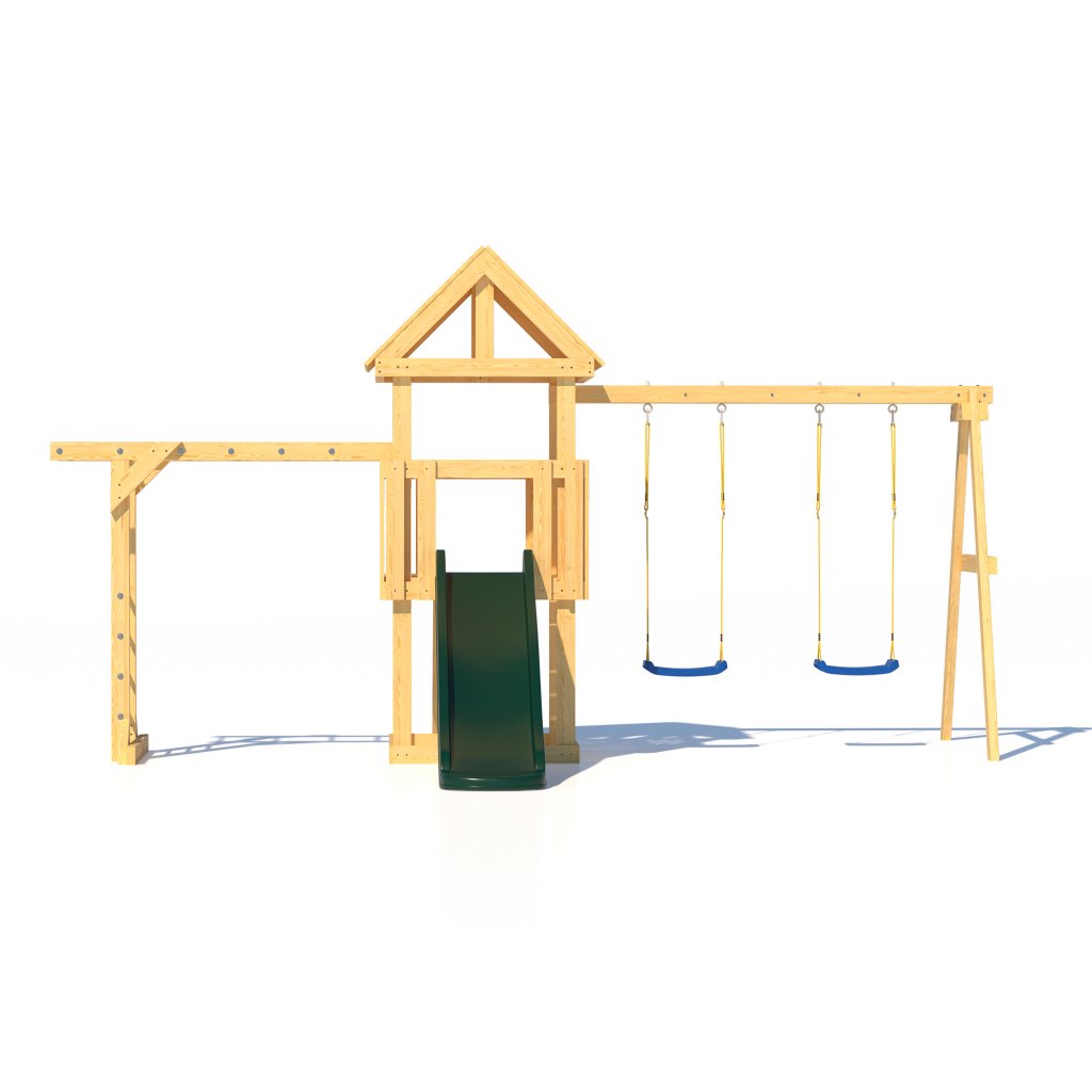 Детская площадка  Junior Color J3 с деревянной крышей