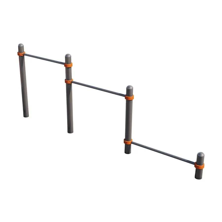 Тройной каскад турников для отжиманий и подтягиваний